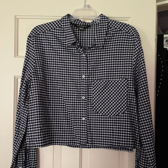 American Apparel Cropped Flannel | Size Large - Picture 3 of 3